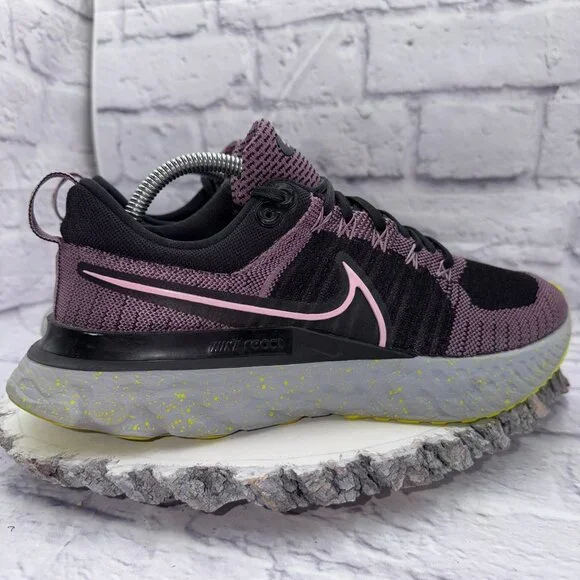 Nike React Infinity Run Flyknit 2 Shoes Womens 10.5 Violet Dust Running Sneakers - Picture 7 of 15